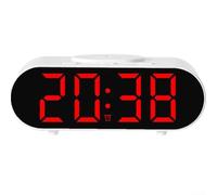 Réveil multifonction avec charge rapide sans fil, radio de chevet numérique pour chambre à coucher, décoration moderne avec fonction snooze, blanc, rouge, vert, orange (rouge)