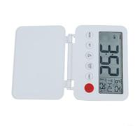 Réveil multifonction portable avec affichage du volume, du calendrier et de la température réglables pour voyageurs (blanc)