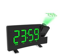 ReVeil Multifonction Projection NumeRique eCran Incurve Usb Charge Forte Snooze Bureau Radio Fm ReVeil Led Affichage Portable