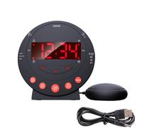 Réveil noir extra fort avec secoueur de lit