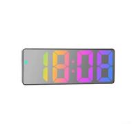 Réveil numérique, 16 x 5,9 x 2,3 cm, affichage LED avec température et date, répétition réglable et 3 niveaux de luminosité, alimentation par USB, pour chambre ou salon (B)