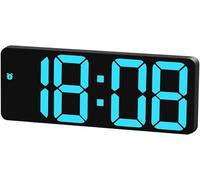 Réveil numérique à affichage LED, petite horloge de chevet avec grand écran clair, réveil de voyage alimenté par USB avec répétition, température, mode nuit et contrôle vocal