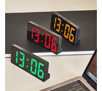 Réveil numérique à commande vocale, TeperMobSnooze, mode nuit, horloge de table de bureau, fonction anti-satb, horloges LED, montre, 12 H, 24H BBL