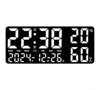 Réveil numérique à LED, affichage multifonction avec lectures de température et d'humidité, double alarme, veilleuse à cinq niveaux de luminosité pour un confort de sommeil dans la chambre ou le