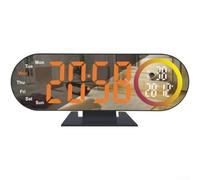 Réveil numérique à LED - Miroir coloré - Horloge électronique pour salon, chambre à coucher, fonction mémoire de temps, alimentation USB (projection Cheng Guang)