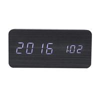 RéVeil NuméRique, Affichage LED en Bois Horloges éLectroniques NuméRiques Bureau de Commande Vocale, avec Affichage de la TempéRature/RéGlage de La Luminosité, Pour Une Utilisation au Bureau Dans Les