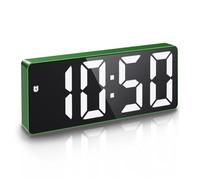 Réveil Numérique, Alarm Réveil LED avec Fonction Snooze, Luminosité réglable, ave mode jour de travail(Vert+Police Blanc)