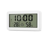 Réveil Numérique Alarm Réveil LED Thermomètre et hygromètre d'intérieur Station Météo ℃/℉ 12/24H - Blanc