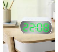 Réveil numérique avec 5 niveaux de luminosité pour tous les paramètres - Chronométrage simple et efficace pour la maison et le bureau (W-Green)