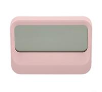 Réveil numérique avec affichage clair de l'heure, de la date, de la température, trois options d'alarme, fonction répétition, veilleuse et fonctionnement à piles portable (rose)