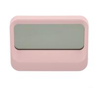 Réveil numérique avec affichage de l'heure, de la date et de la température, trois alarmes, fonction snooze, veilleuse et design compact à piles (rose)