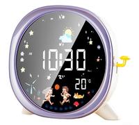 Réveil numérique avec affichage LED, horloge silencieuse avec surveillance de la température en temps réel, horloge LCD créative pour chambre à coucher, bureau (violet crépuscule)