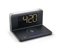 Réveil Numérique avec Chargeur Sans Fil - Double Réveil - Grand Écran blanc - Noir (HCG018QI-B)