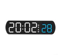 Réveil numérique avec commande vocale et multi-réglages avec deux alarmes pour les jours de semaine et les week-ends (bleu)