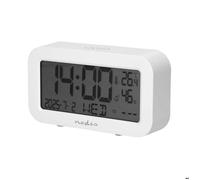 Réveil Numérique avec Écran LCD Date Température Fonction Snooze Nedis Blanc