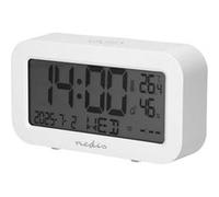 Réveil Numérique avec Écran LCD Date Température Fonction Snooze Nedis Blanc Blanc