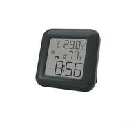 Réveil numérique avec écran LCD, thermomètre et hygromètre pour la maison et les étudiants, design compact avec support double angle et magnétique (noir)
