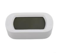 Réveil numérique avec grand écran LCD | Fonction snooze et veilleuse douce | Coque en silicone antichoc pour voyage, chambre, bureau, cuisine | Alimentation par piles ou USB (blanc)
