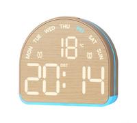 Réveil numérique avec grand écran, moniteur de température intérieure, variateur automatique adapté au sommeil, fonction compte à rebours pour la maison, le bureau, l'étude (5533A, jaune)