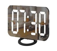 Réveil numérique avec verre miroir Noir