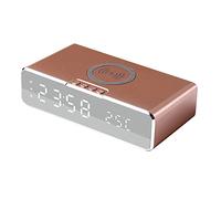 Réveil Numérique de Chargeur sans Fil 10W avec Chargeur sans Fil Réveil de Bureau LED avec Thermomètre et Temps pour la Maison de Chambre à Coucher (Or rosé)
