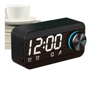 Réveil numérique - Écran miroir intelligent de 11,9 cm | Réveil haut-parleur sans fil portable ABS HD Écran tactile FM Radio Lecteur de cartes numérique pour étudiant Table de chevet Dortoir Bureau à