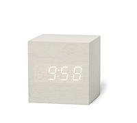 Réveil numérique en bois LED - Contrôle vocal électronique - Fonction snooze - Décoration de table de bureau (bambou)