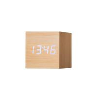 Réveil numérique Grand écran Température LED de Chevet en Bois Commande vocale électronique Horloges de Table Contrôle de la Fonction Snooze Décor de Table de Bureau (Couleur Bambou)