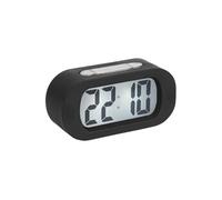 Réveil numérique Gummy noir - LCD rétroéclairé - Toucher doux - 7x5x14cm