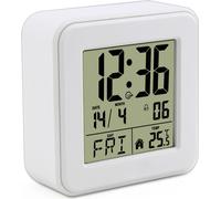 Réveil numérique, horloge de bureau avec grand écran, horloge de nuit avec température, horloge portable avec rétroéclairage blanc, fonction snooze, affichage 12/24 heures et jour/date