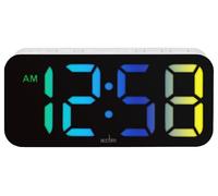 Réveil Numérique Jaxon Avec Affichage LED Multicolore, Blanc - 16512