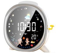 Réveil numérique LCD LED, 15 cm en plastique ABS, affichage électronique silencieux de l'heure et de la température avec veilleuse réglable, plusieurs alarmes pour chambre à coucher ou bureau (argent