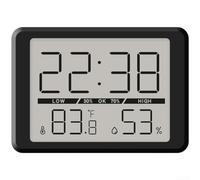 Réveil numérique LCD magnétique ultra fin avec affichage de la température et de l'humidité, rétro-éclairage doux, fonction calendrier pour chambre à coucher ou cuisine, noir 2308