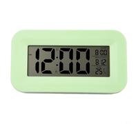 Réveil numérique LCD pour chambre à coucher, avec calendrier et lecture de la température, plusieurs réglages d'alarme, son d'alarme progressive, convient pour le bureau et les voyages (vert)
