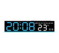 Réveil numérique LED avec affichage de l'heure, de la température, de la semaine, de la date et de la sortie USB pour le chargement du téléphone en finition verte (noir + bleu)