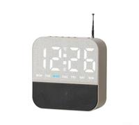 Réveil numérique LED avec fonction radio FM (gris) | FM 88-108 MHz auto scan, réglage manuel, qualité sonore claire, compagnon radio de chevet