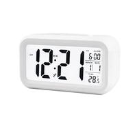 Réveil numérique LED avec Fonction Snooze, Affichage de la température, Horloge de Bureau rétroéclairée (C)