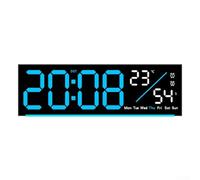 Réveil numérique LED avec support mural/table Affichage de la température Double unité Support et compte à rebours de 99 minutes pour la gestion quotidienne du temps (bleu)