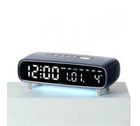 Réveil numérique LED avec veilleuse, affichage plein écran, date, semaine, température, 3 niveaux de luminosité, minuterie réglable, port de sortie USB, chambre à coucher, bureau, blanc, 21,5 x 7,2 x