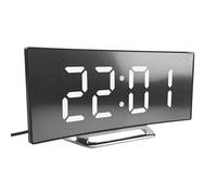 Réveil Numérique LED - Horloge Digitale avec Grand Affichage De LED - Alarme De Miroir Portable pour Décoration Moderne pour La Maison, La Chambre, Bureau, L’Hôtel