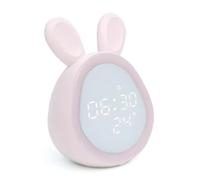 Réveil numérique LED Lapin Mignon avec Gradation sans étape Veilleuse à Commande programmable pour
