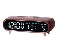 Réveil numérique LED moderne avec affichage veilleuse jour de la semaine Alimentation USB Lumière d'ambiance réglable pour chambre à coucher, bureau à domicile, blanc (rouge)