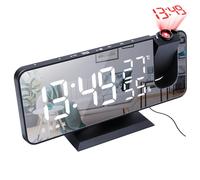 Réveil numérique LED, Radio FM, réveil intelligent, USB, avec projecteur 180 °, horloge de bureau