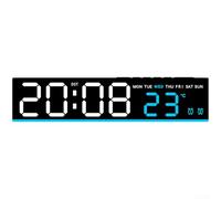 Réveil numérique LED, veilleuse de chevet, affichage multifonction avec température, calendrier, phase de lune, double alarme, 3 niveaux de luminosité, design moderne fin pour chambre, bureau, maison