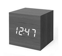 Réveil numérique, lumière LED en Bois Mini Horloge cubique Moderne Affichage de l'heure et de la Température Date pour Enfants, Chambre à Coucher, Maison, dortoir, Voyage