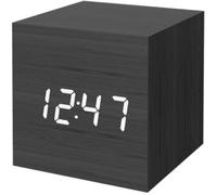 Réveil numérique, mini-réveil de bureau Cube moderne à lumière LED en bois, affiche l'heure et la température pour les enfants, les