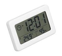Réveil Numérique, Miroir Design Horloge LED Blanche avec Lumière Voice Radio-réveil pour Chambre à Coucher, Garde-Corps Chevet Commode, Maison Appartement Hôtel Chambre de Jeune Femme Homme Couple Voy