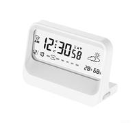 Réveil numérique multi-alarme avec affichage de l'heure, de la date, de la température, fonction snooze, veilleuse format 12/24 heures, fonctionne à piles pour chambre à coucher, bureau et voyage