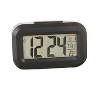 Réveil numérique multifonction avec veilleuse et fonction snooze pour une utilisation sur le bureau, affichage de l'heure, de la date et de la température en degrés Celsius ou Fahrenheit (noir)