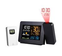 Réveil Numérique Noir LED Station Météo Température Et D'Humidité Horloge Avec Projection De L'Heure
